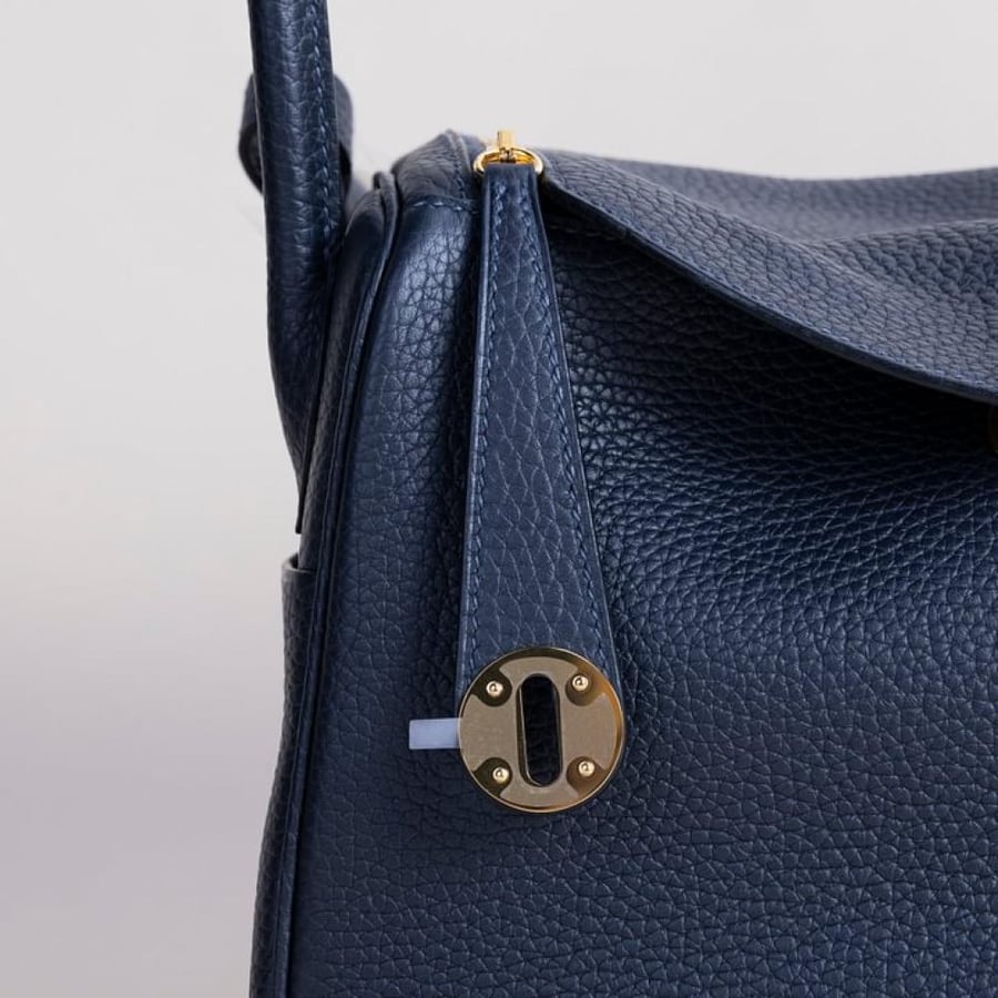 Lindy 26cm Clemence leather 2Z Blue nuit