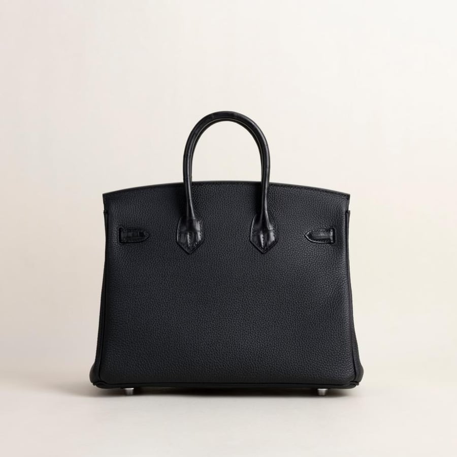 Birkin 25cm Touch Togo/Matte Alligator Crocodile 89 Noir PHW