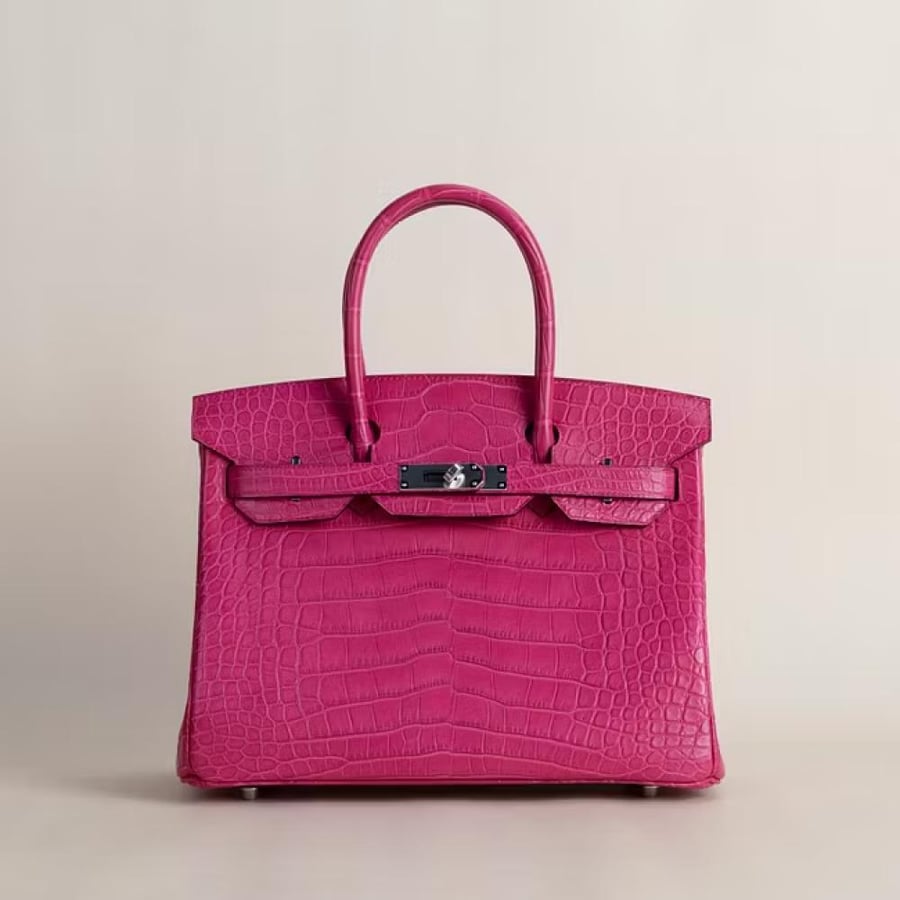 Birkin 30cm Matte Alligator Crocodile 5R Rose Shocking PHW