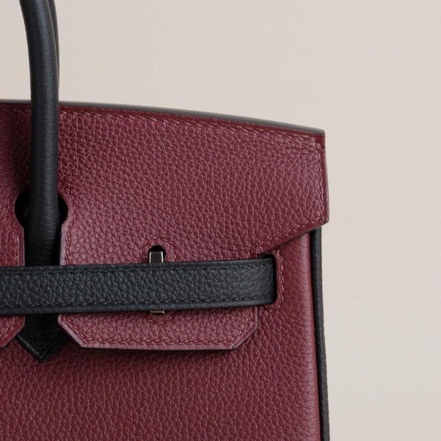 Birkin 25cm Togo 55 Rouge H / 89 Noir RGHW
