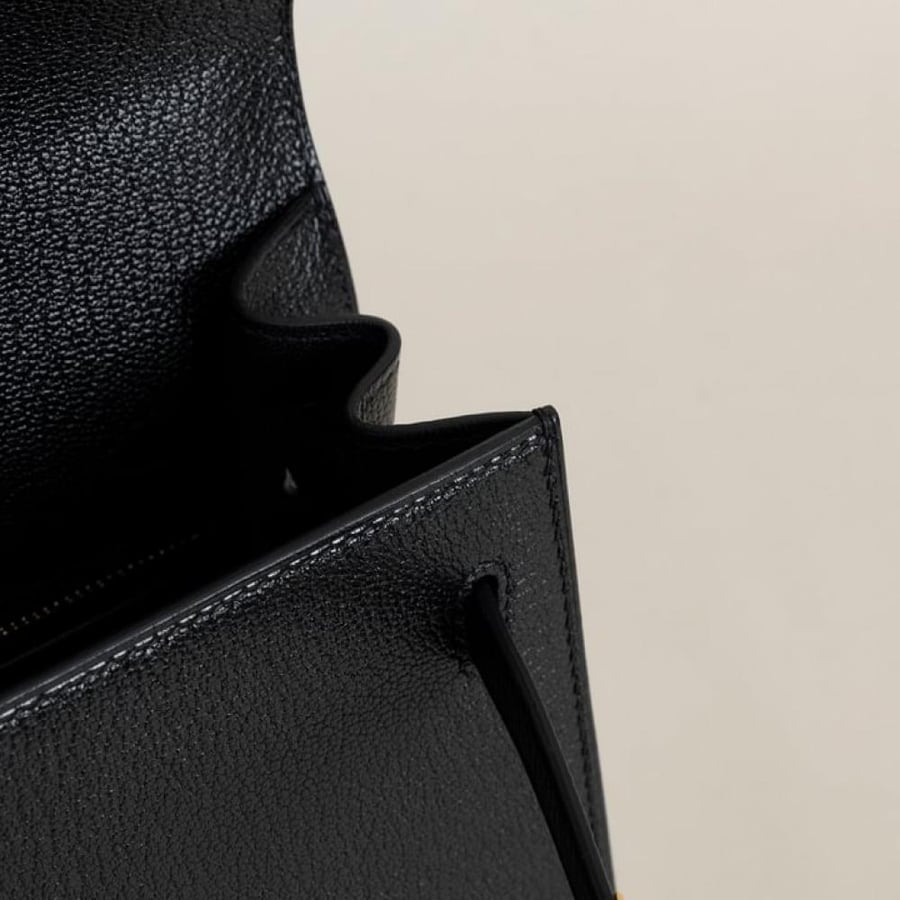 Kelly25 Chevre 89 Noir