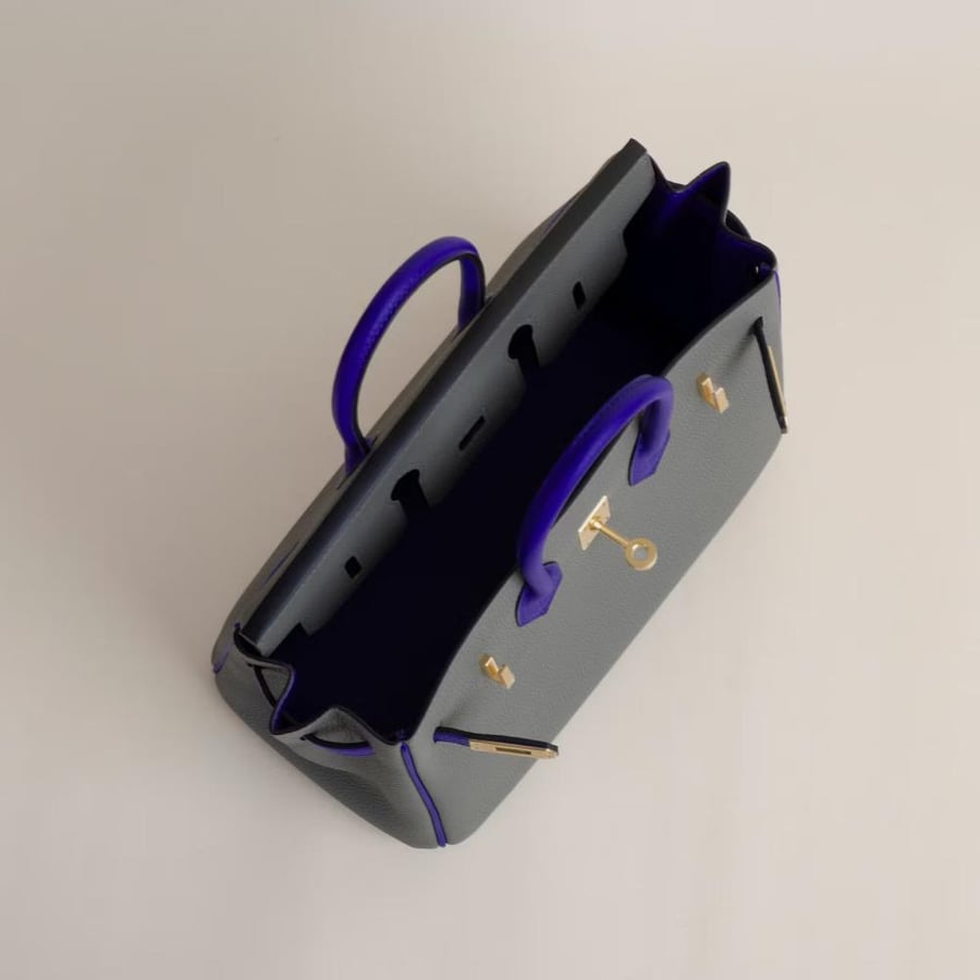 Birkin 25cm Togo 0L Gris meyer / 7T Blue electric BGHW