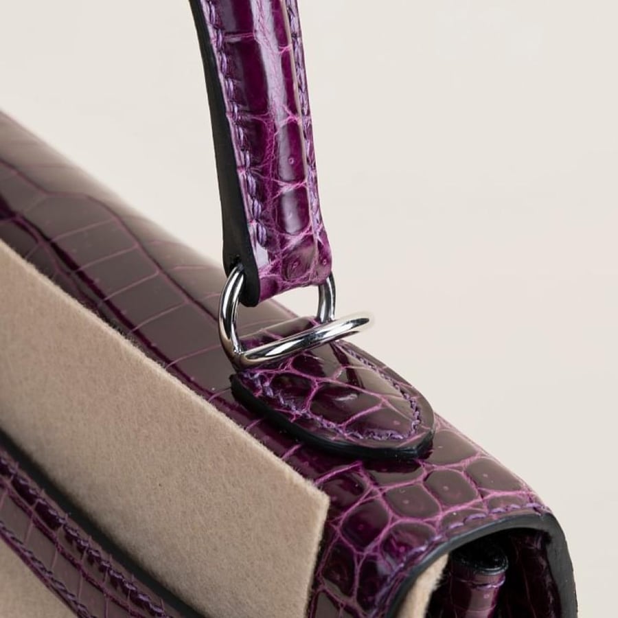 Kelly25 Shiny Porosus Crocodile 59 Raisin