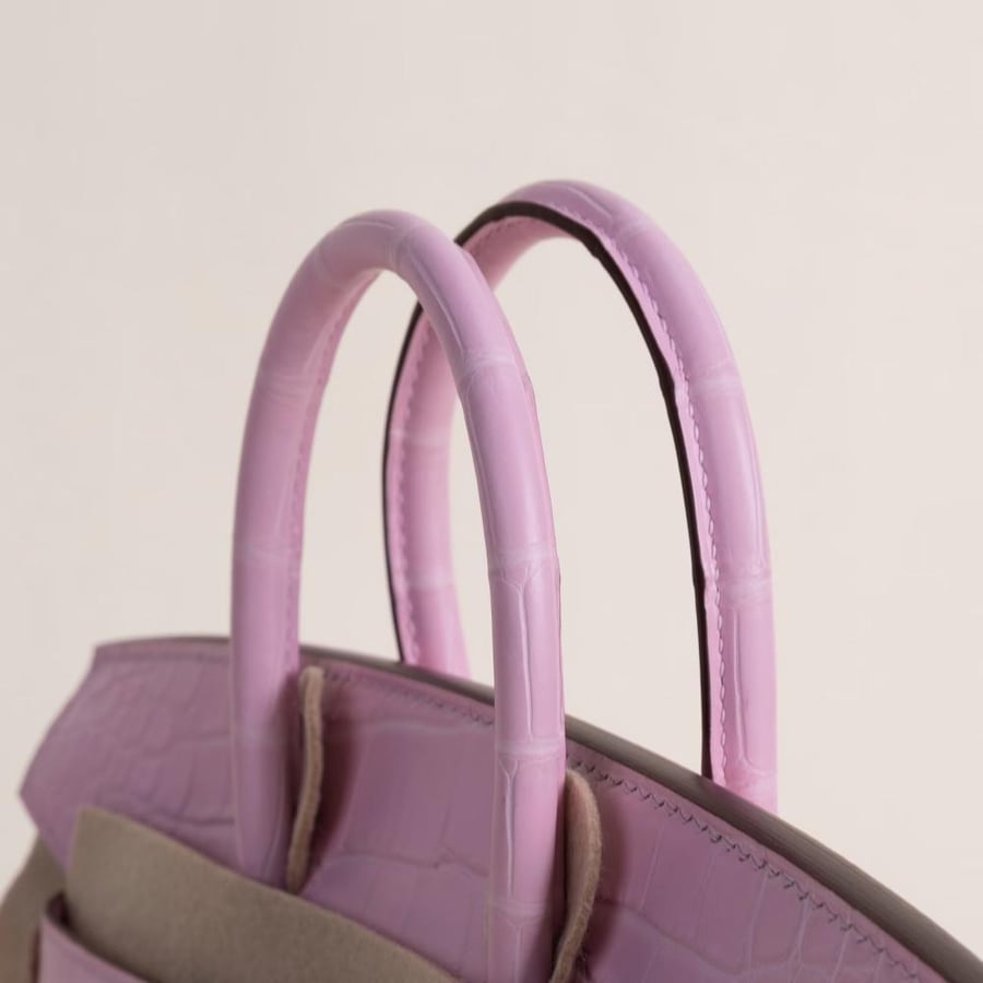 Birkin 25cm Matte Alligator Crocodile 5P Pink PHW