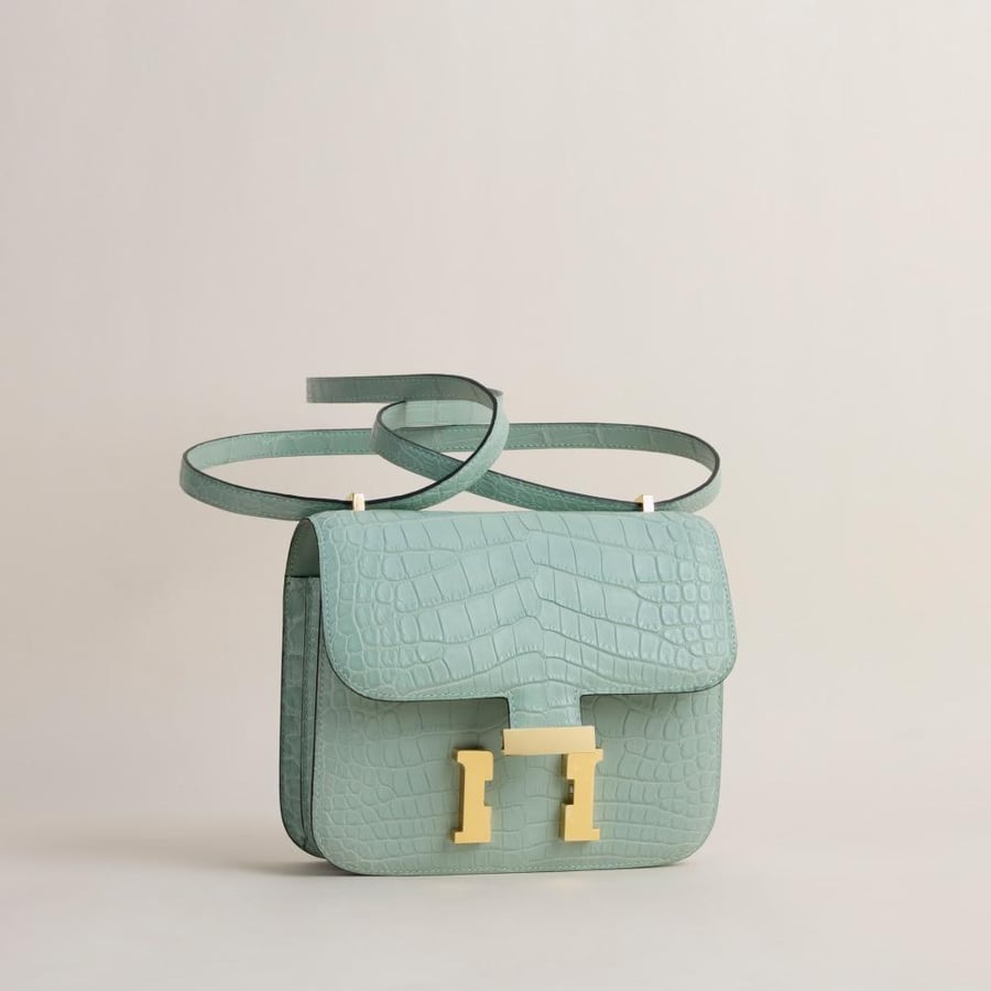 Constance 18CM Matte Alligator Crocodile 6U Vert deau GHW