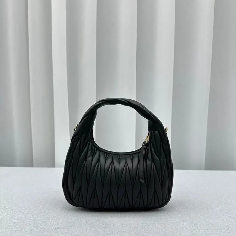 Wander matelassé nappa leather hobo bag