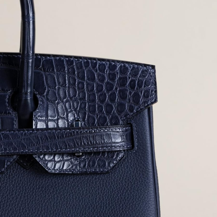 Birkin 30cm Touch  Togo/Malte Alligator 2Z Blue nuit PHW