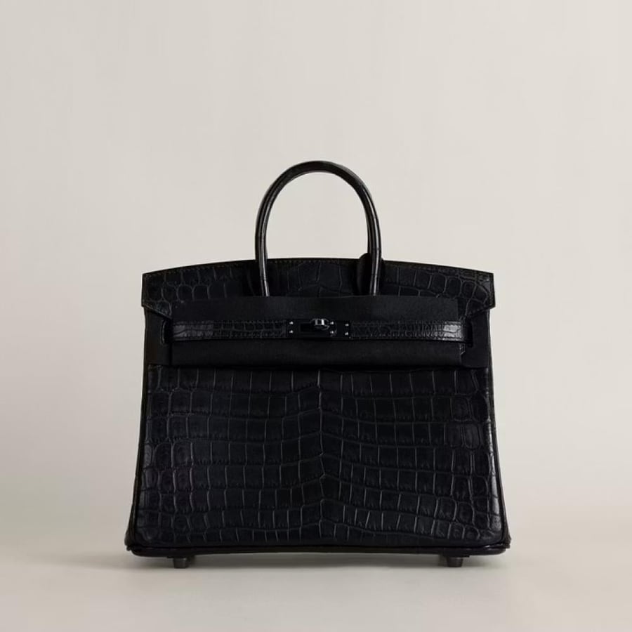 Birkin 25cm Matte Alligator Crocodile 89 Noir SO black