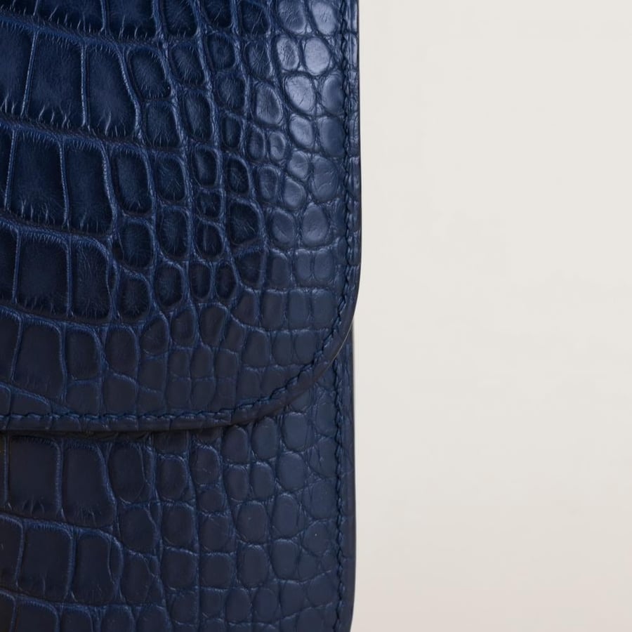 Constance 18CM Matte Alligator Crocodile 73 Sapphire Blue GHW