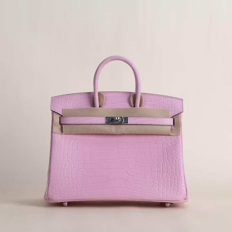 Birkin 25cm Matte Alligator Crocodile 5P Pink PHW