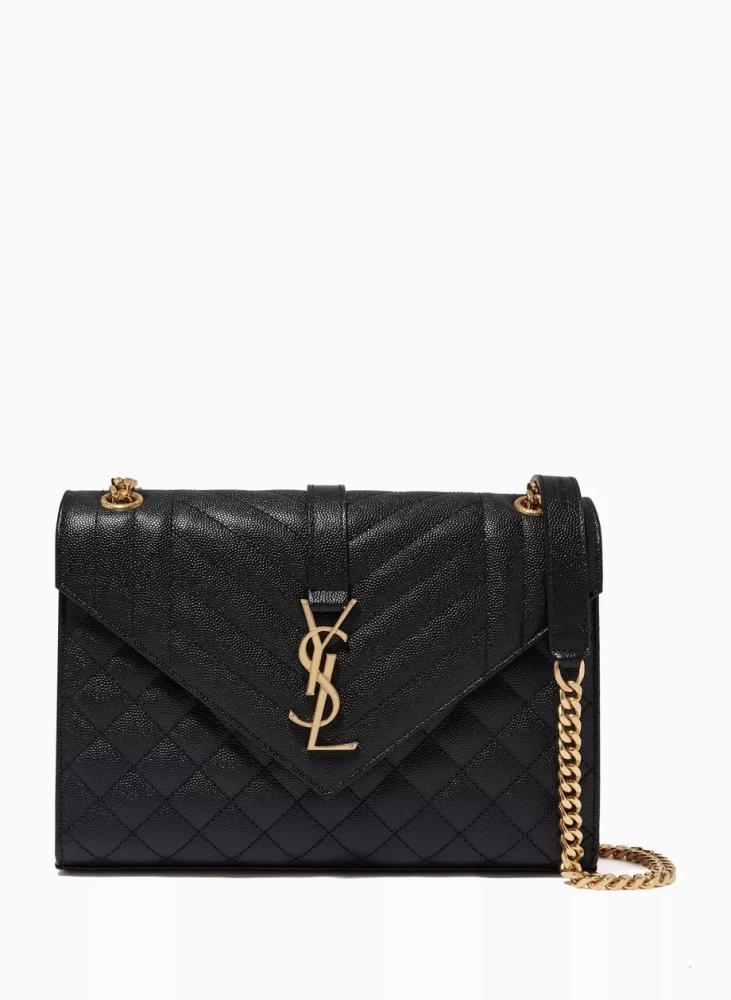 ENVELOPE MEDIUM IN QUILTED GRAIN DE POUDRE EMBOSSED LEATHER