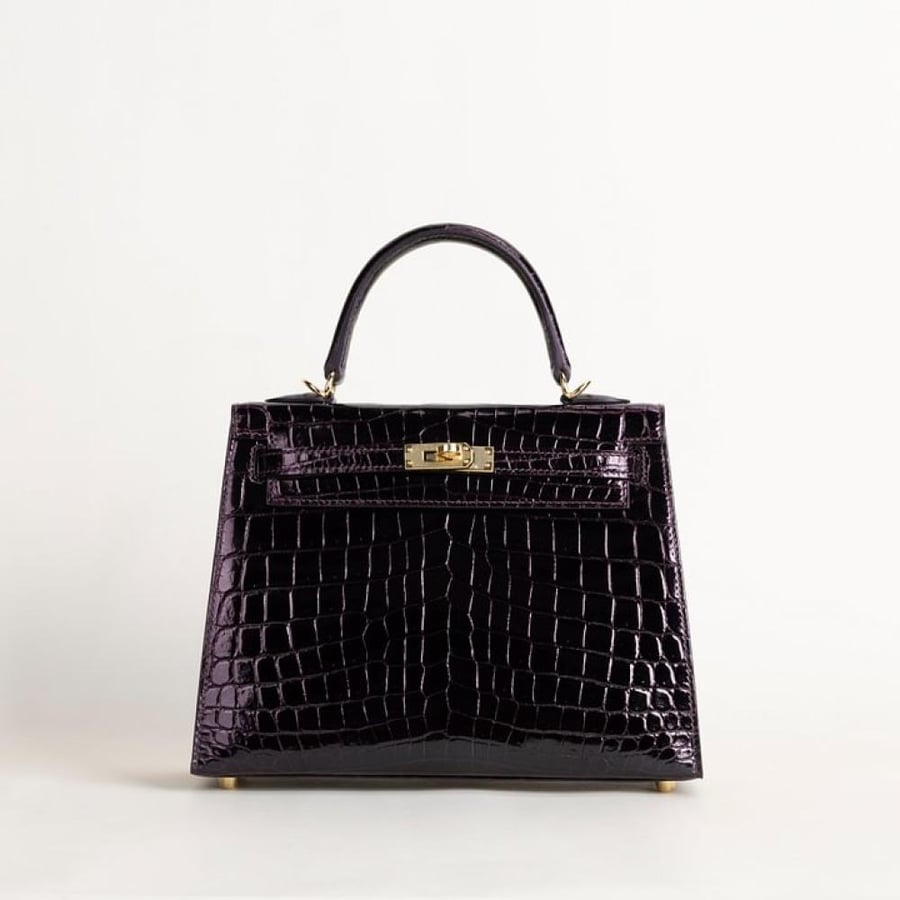 Kelly25 Shiny Niloticus crocodile 3V Aubergine