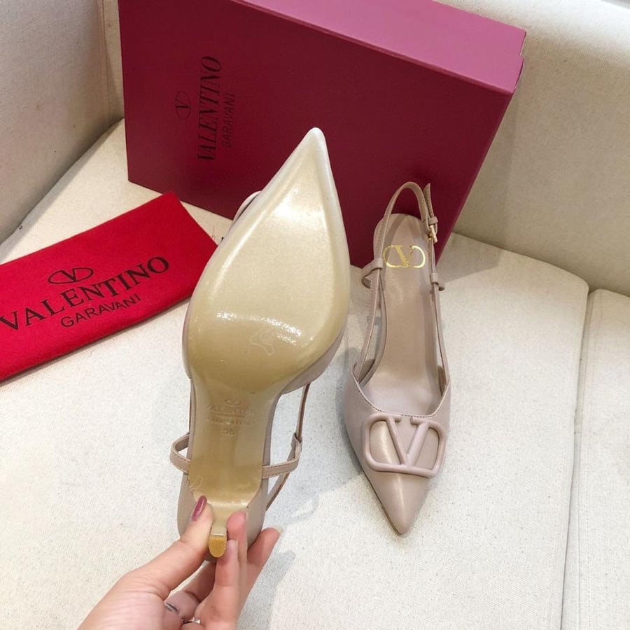 VLOGO SIGNATURE CALFSKIN SLINGBACK PUMP 3.15 IN