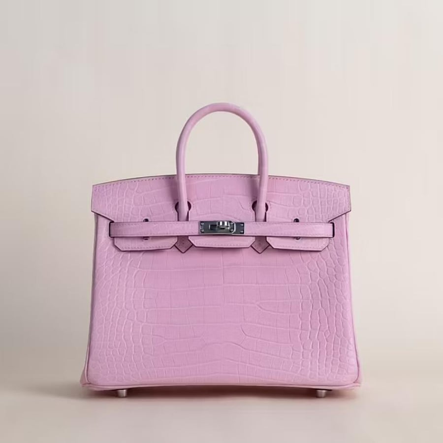 Birkin 25cm Matte Alligator Crocodile 5P Pink PHW