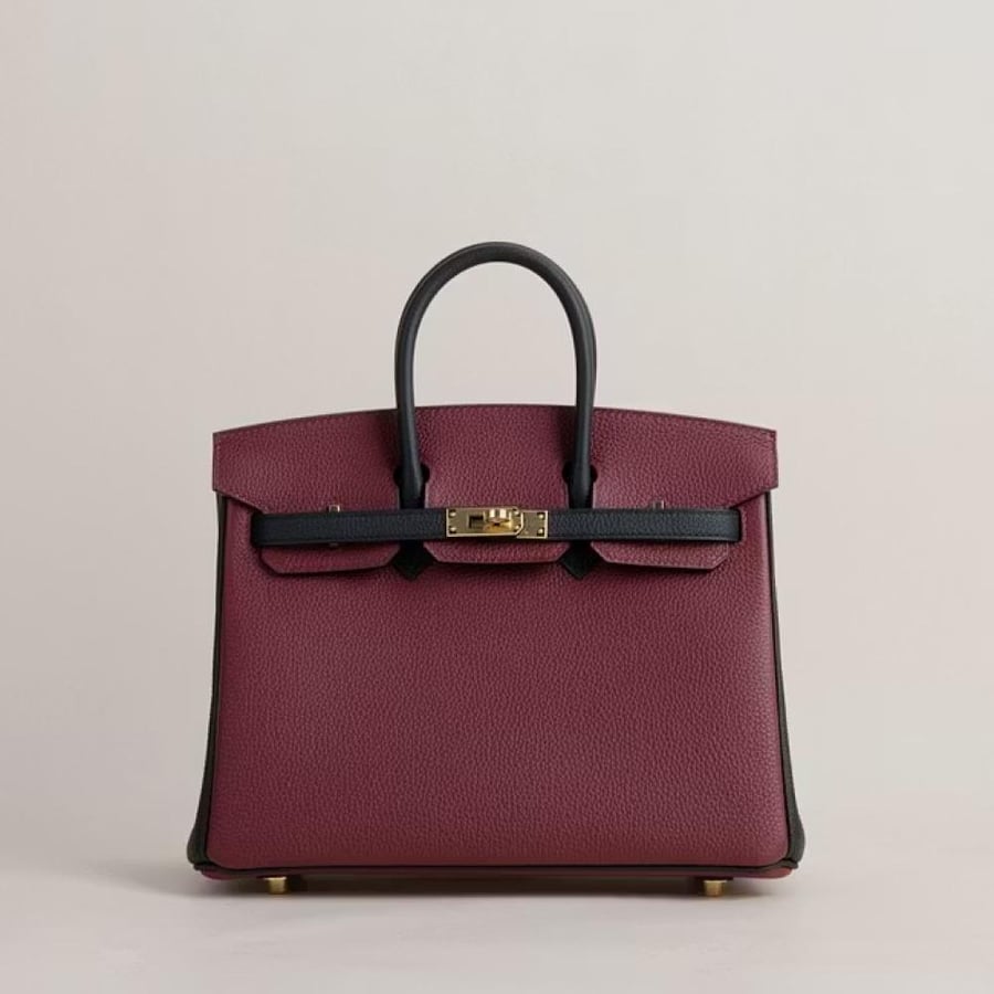 Birkin 25cm Togo 55 Rouge H / 89 Noir GHW