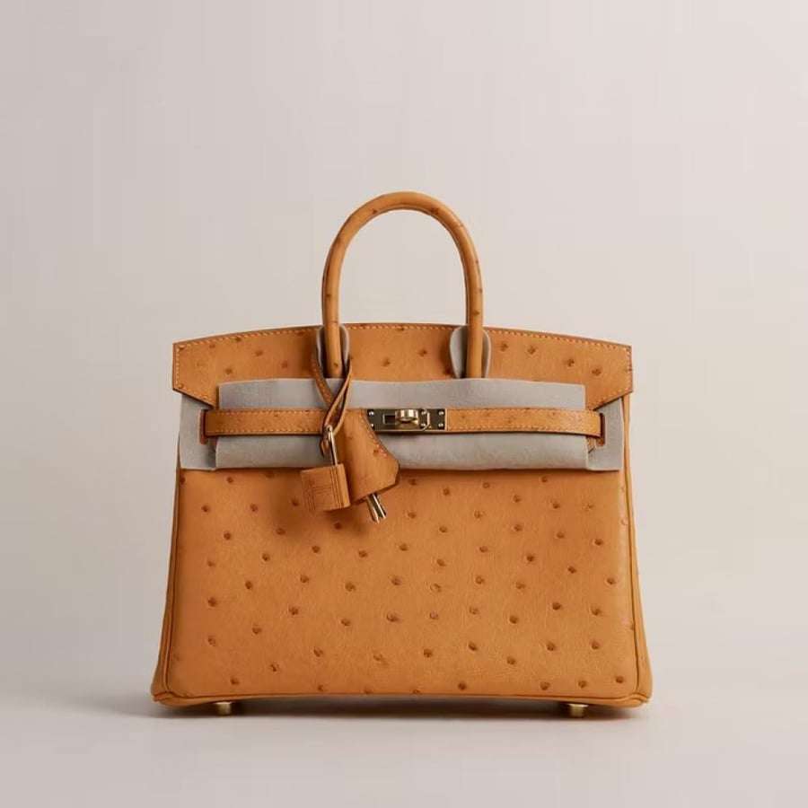 Birkin 25cm Ostrich I9 Aprcot GHW