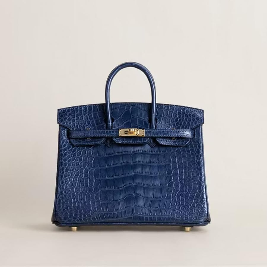 Birkin 25cm Matte Alligator Crocodile 73 Bleu sapphire GHW