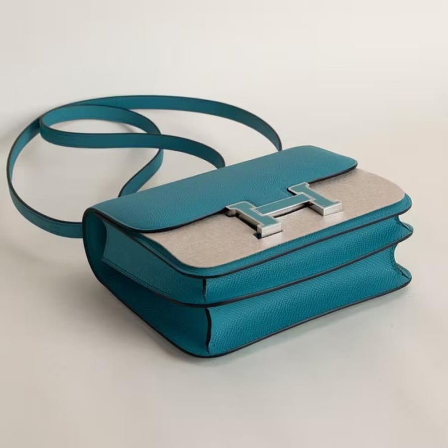 Constance 18CM Epsom 7F Blue Paon PHW