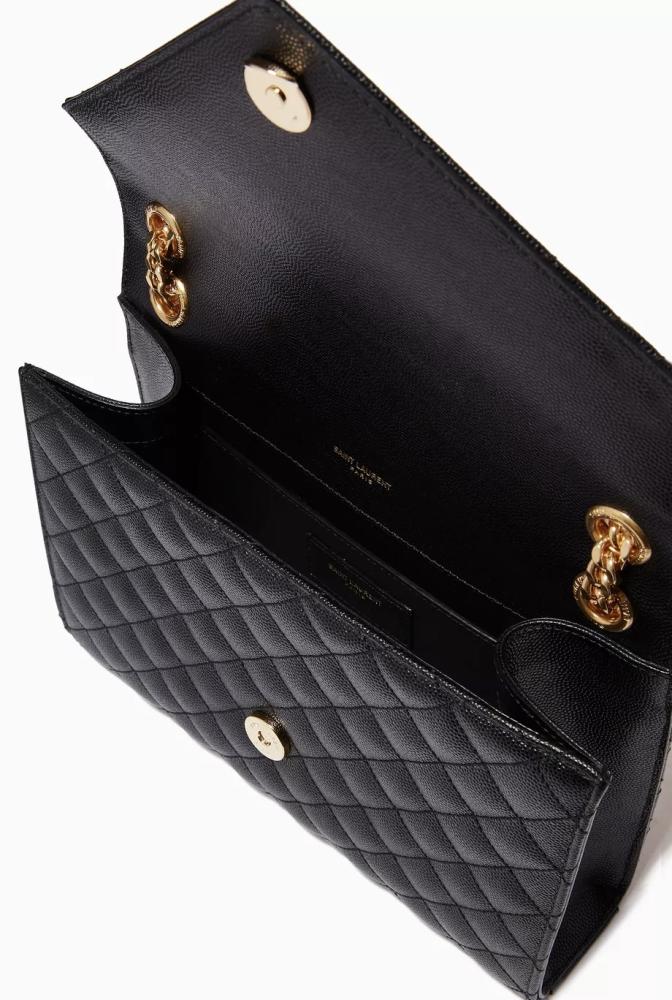 ENVELOPE MEDIUM IN QUILTED GRAIN DE POUDRE EMBOSSED LEATHER