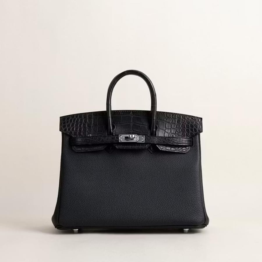 Birkin 25cm Touch Togo/Matte Alligator Crocodile 89 Noir PHW