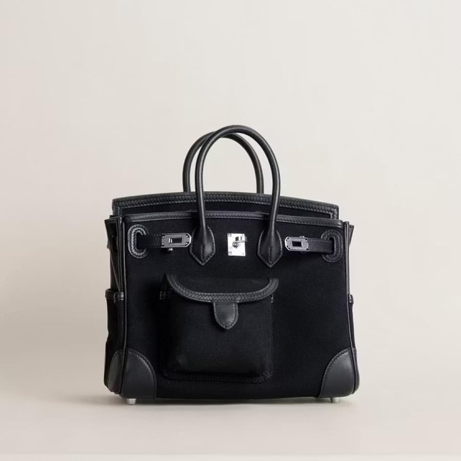 Birkin25 Cargo Swift/toile CK89 Noir PHW