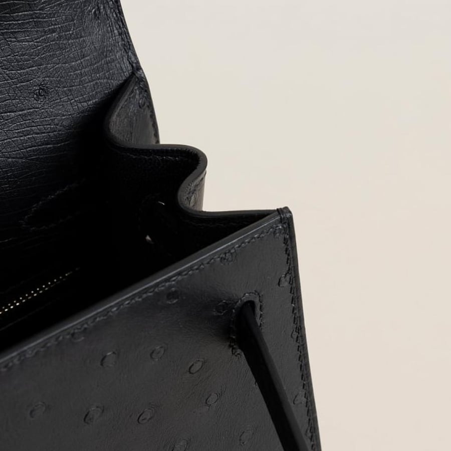 Kelly25 Ostrich CC89 Noir