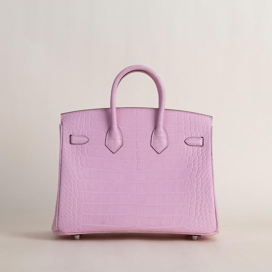 Birkin 25cm Matte Alligator Crocodile 5P Pink PHW