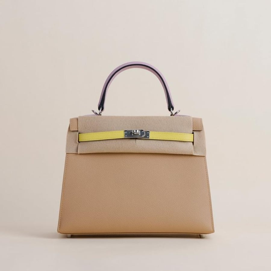 Kelly25 Epsom 0M Chai/1Z jaune poussin/X9 Mauve sylyestre