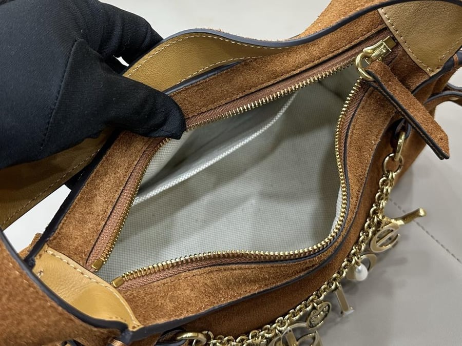 Chloe Charms Small Suede Hobo Bag