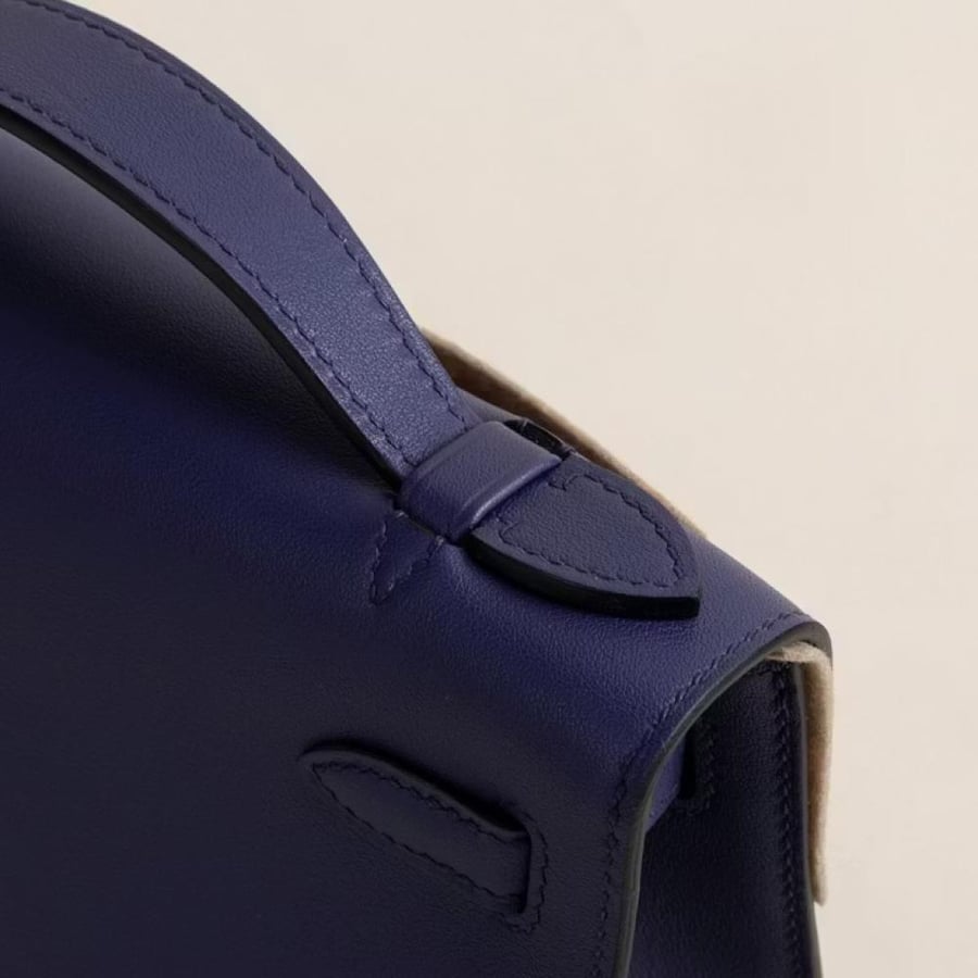 Kelly pochette Swift  73 Bleu sapphire GHW