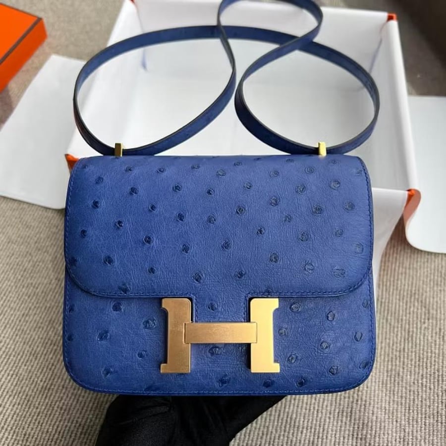 Constance 18CM Ostrich 7T BlueElectrie Gold