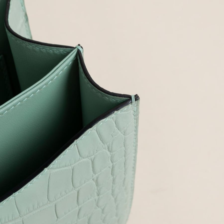 Constance 18CM Matte Alligator Crocodile 6U Vert deau GHW
