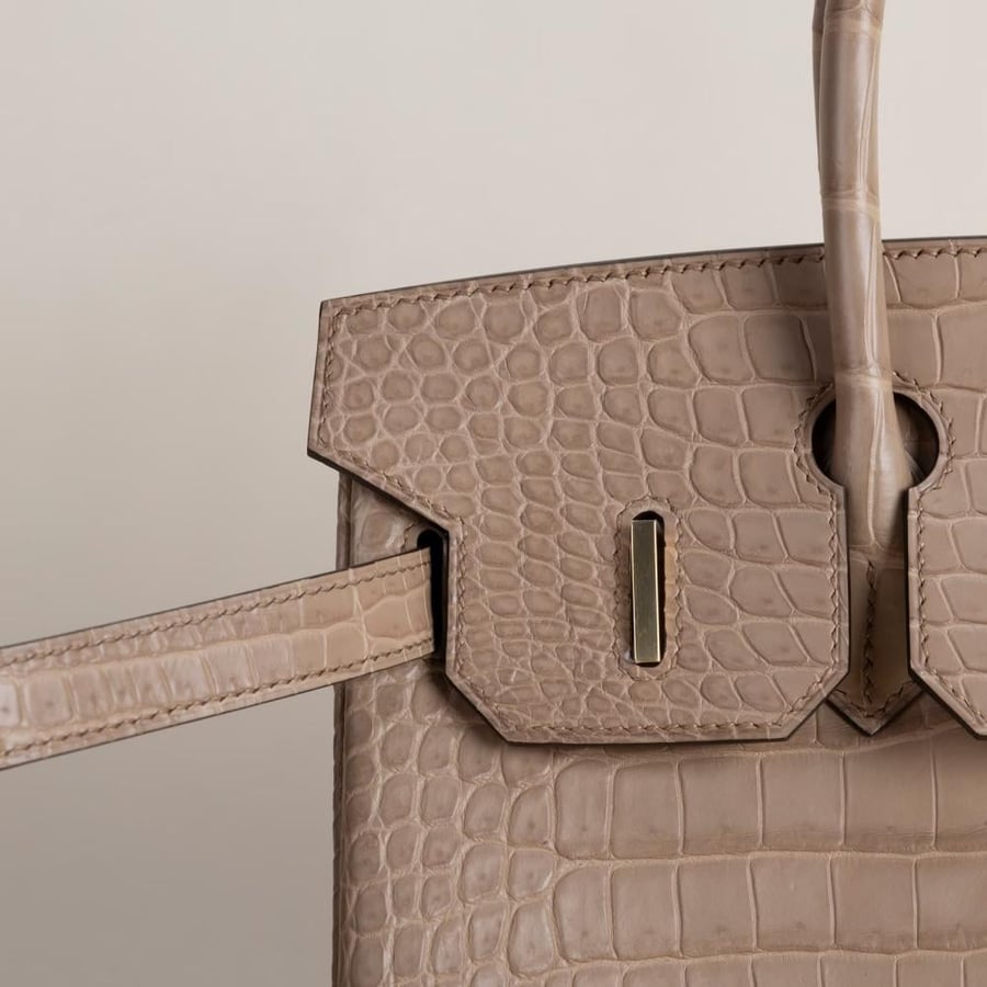 Birkin 30cm Matte Porosus Crocodile 0M Chai GHW