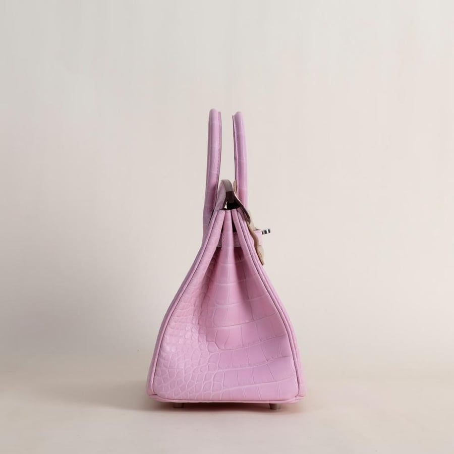 Birkin 25cm Matte Alligator Crocodile 5P Pink PHW