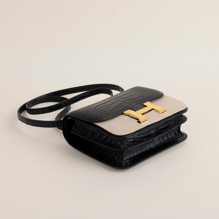 Constance 18CM Matte Alligator Crocodile 89 Noir GHW