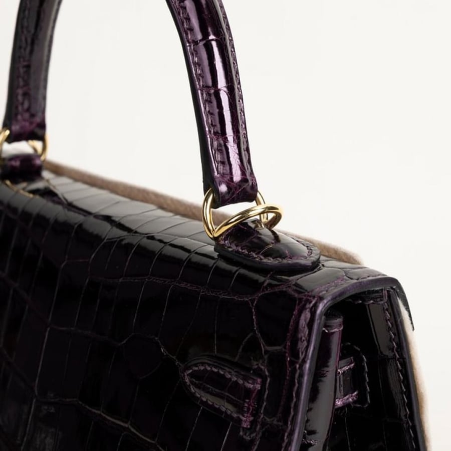 Kelly25 Shiny Niloticus crocodile 3V Aubergine