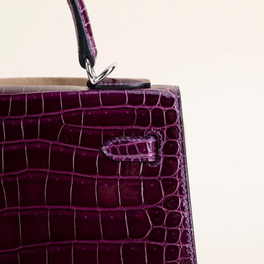 Kelly25 Shiny Porosus Crocodile 59 Raisin
