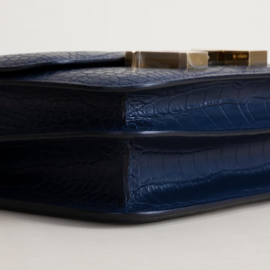 Constance 18CM Matte Alligator Crocodile 73 Sapphire Blue GHW