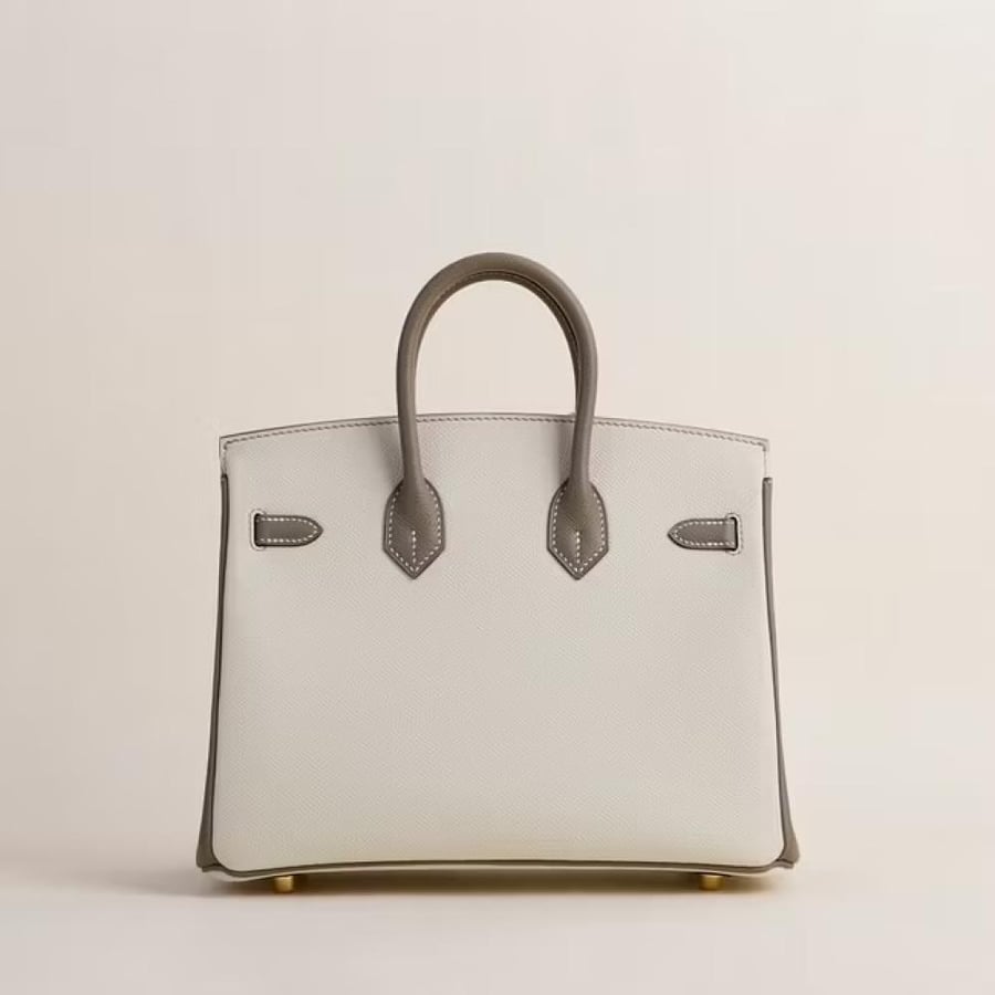 Birkin 25cm Epsom CC10 chalk/CC18 GHW tow