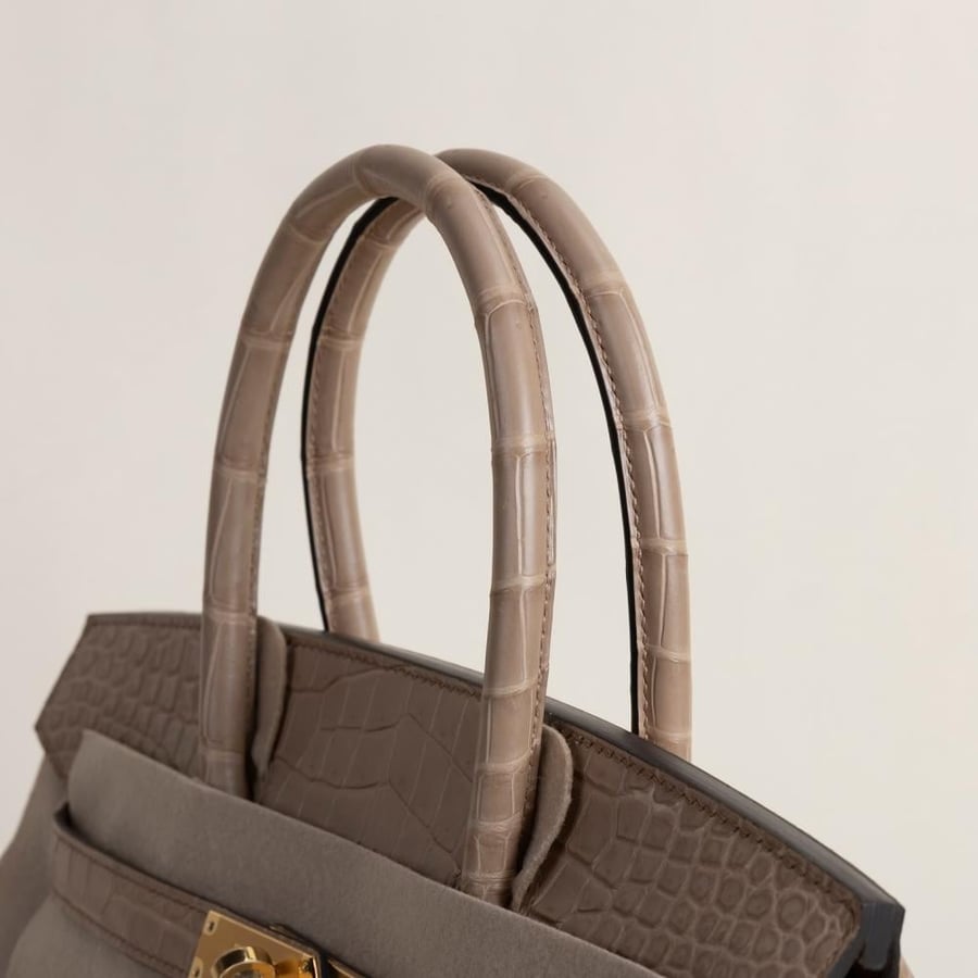 Birkin 30cm Matte Porosus Crocodile 0M Chai GHW