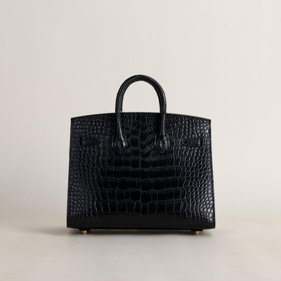 Birkin 20cm Matte Alligator Crocodile 89 Noir GHW