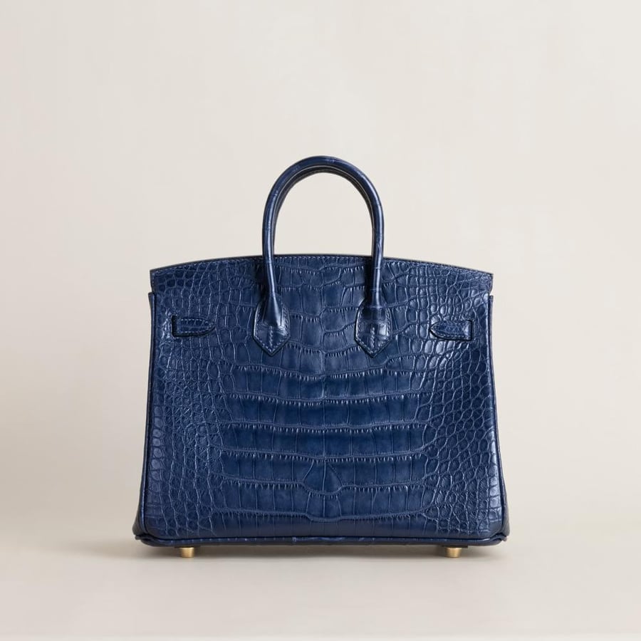 Birkin 25cm Matte Alligator Crocodile 73 Bleu sapphire GHW