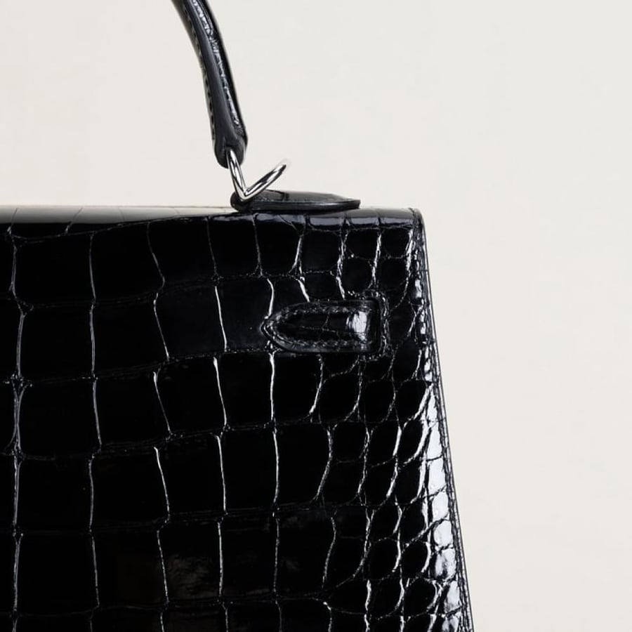 Kelly25 Shiny Niloticus crocodile 89 Noir PHW