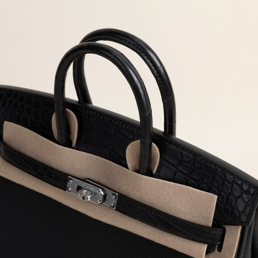 Birkin 25cm Touch Togo/Matte Alligator Crocodile 89 Noir PHW