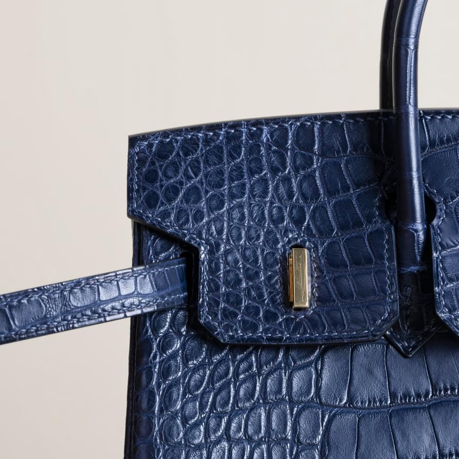 Birkin 25cm Matte Alligator Crocodile 73 Bleu sapphire GHW