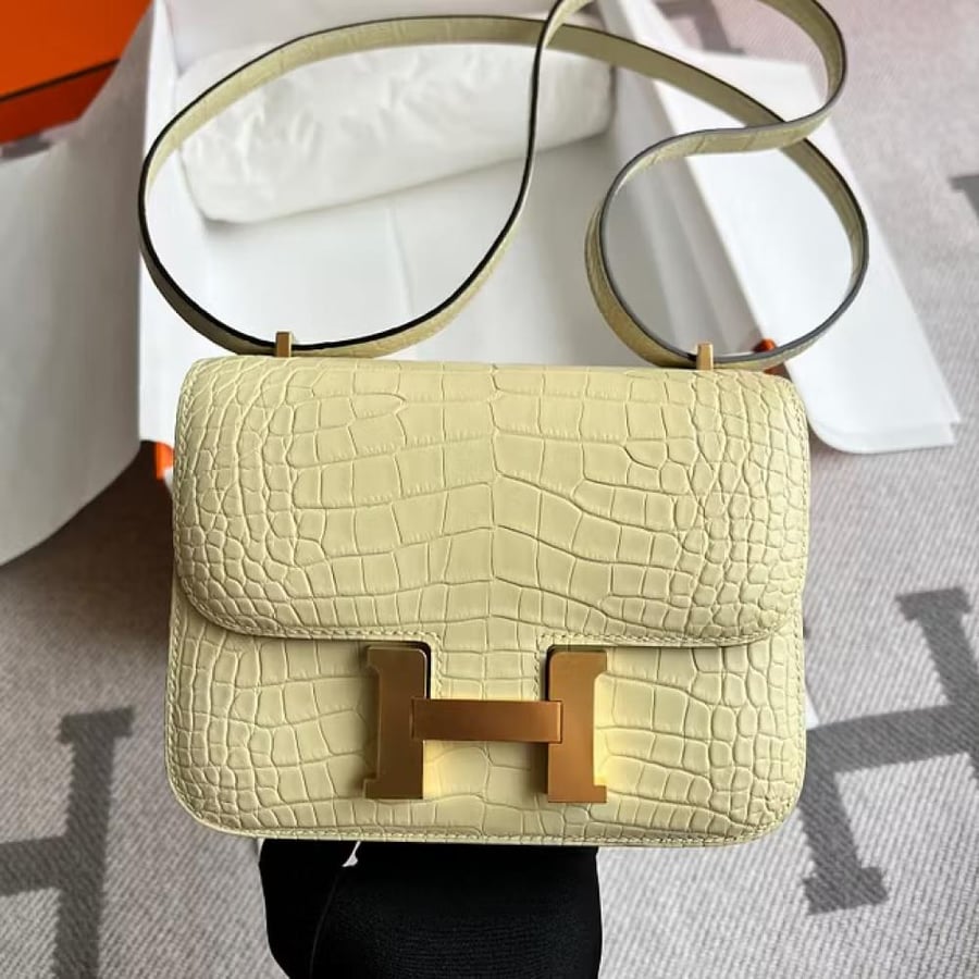 Constance 18CM Matt Alligator Y1Vanille Silver