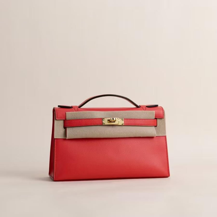 Kelly pochette Swift S3 Rouge Coeur GHW