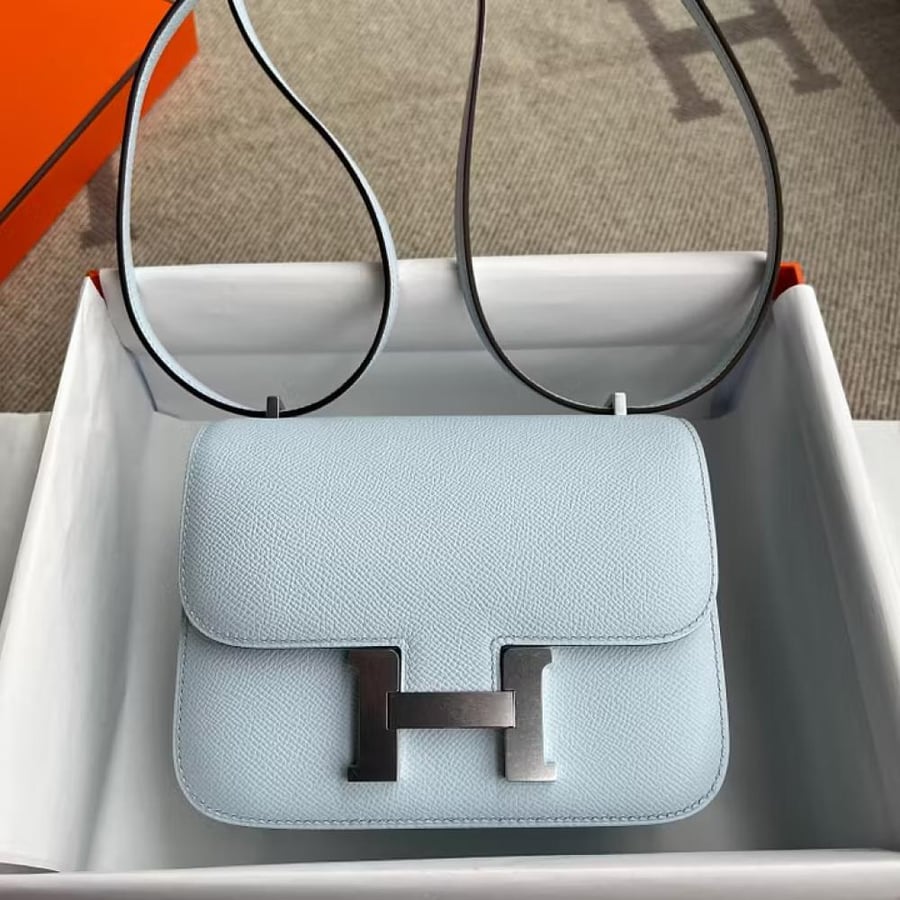 Constance 18CM Epsom T0 BleuBrume Silver