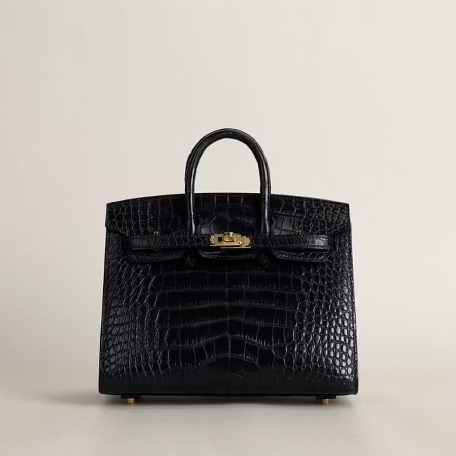 Birkin 20cm Matte Alligator Crocodile 89 Noir GHW