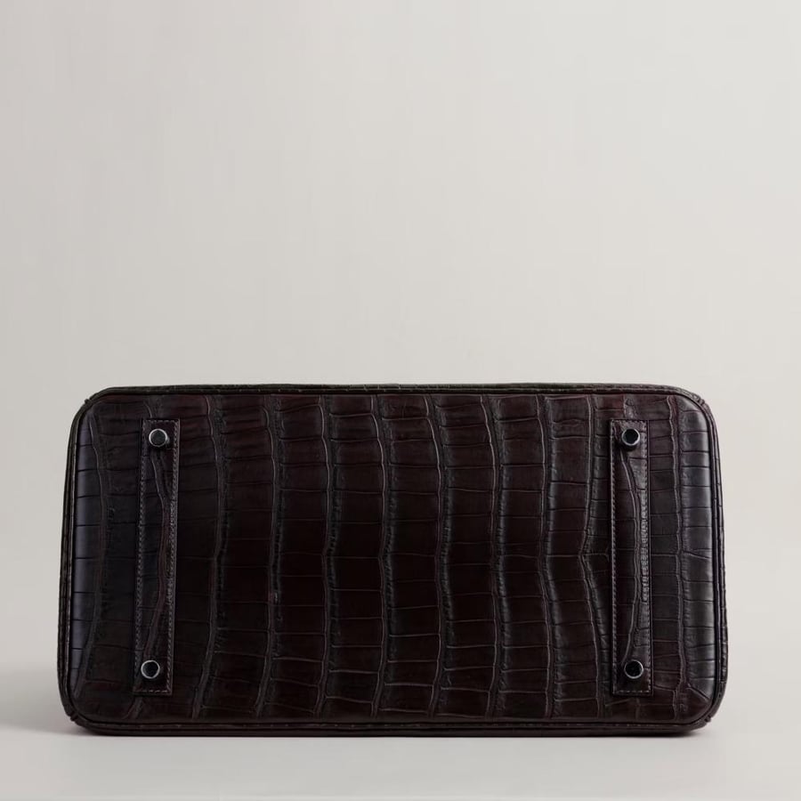 Birkin 35cm Matte Porosus Crocodile 47 Chocolate GHW